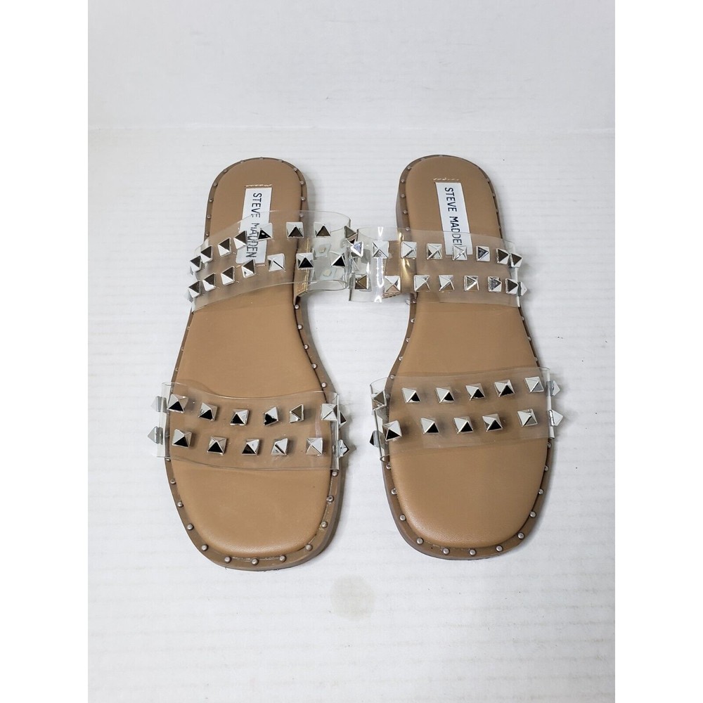 Steve Madden Studded Gladiator Sandal Women's Size 6.5 Clear Studded